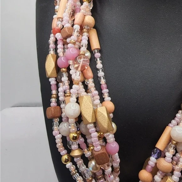 🔴SOLD🔴FIRM Joan Rivers Pink Multi-Strand Torsade Necklace lot#11 - Picture 5 of 7